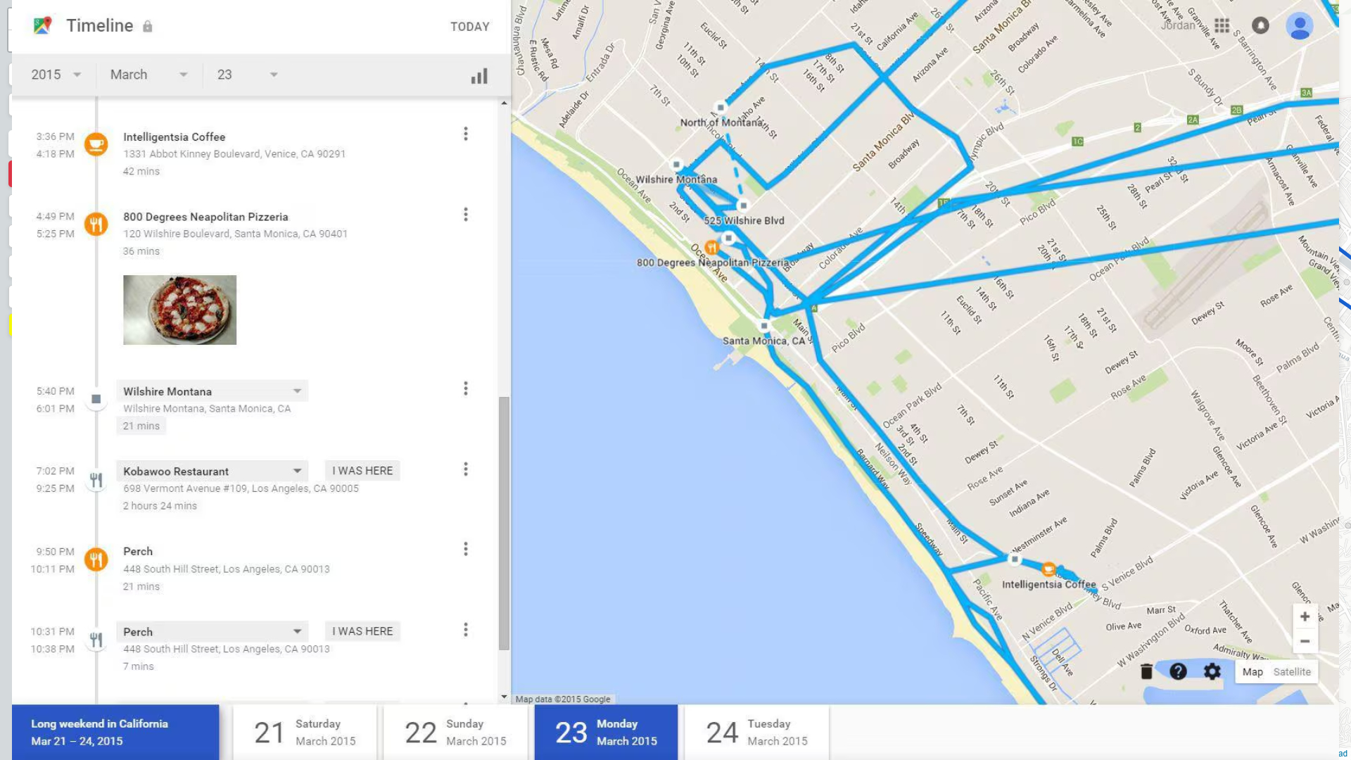 Antes - Interfaz anterior de Cronología